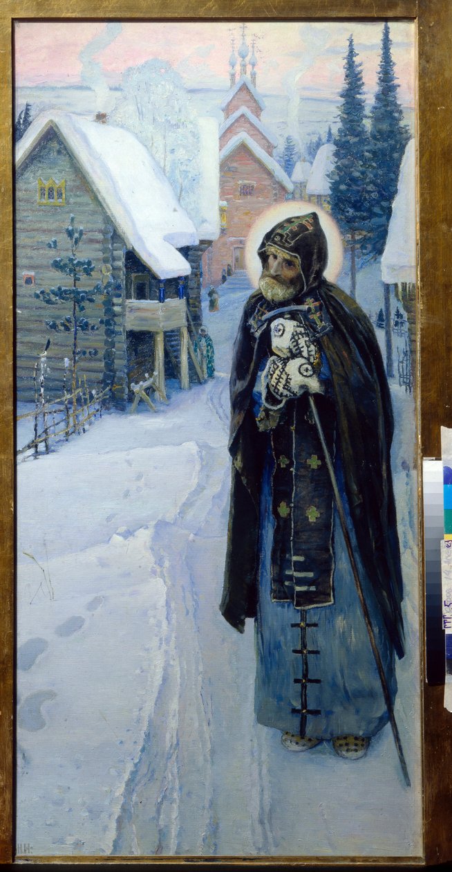 Serge de Radonege (1313-1392) - Prace św. Sergiusza (Tryptyk, prawa część) par Nesterov, Michaił Wasiljewicz (1862-1942) autorstwa Mikhail Vasilievich Nesterov