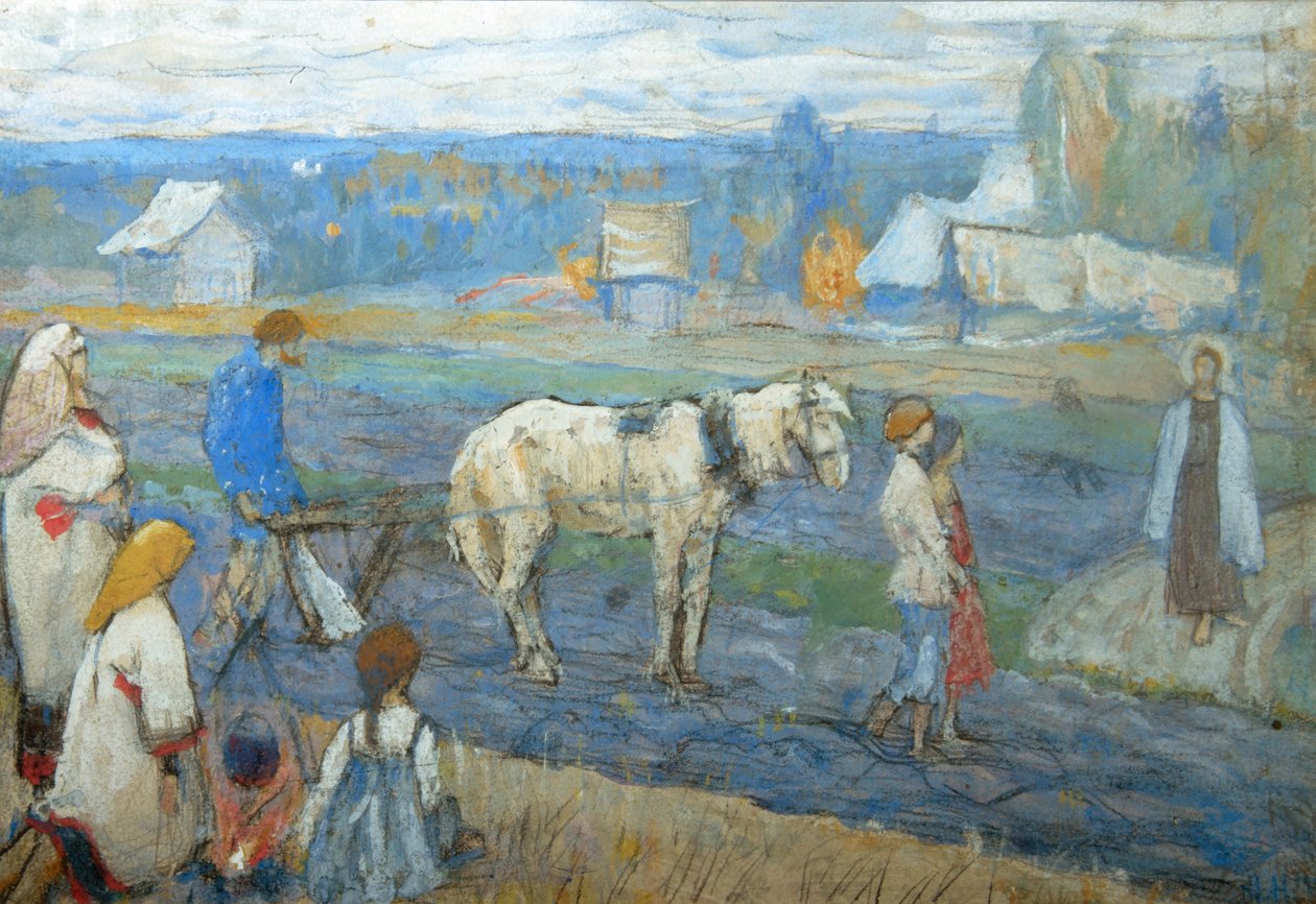 Na polu, 1911 autorstwa Mikhail Vasilievich Nesterov