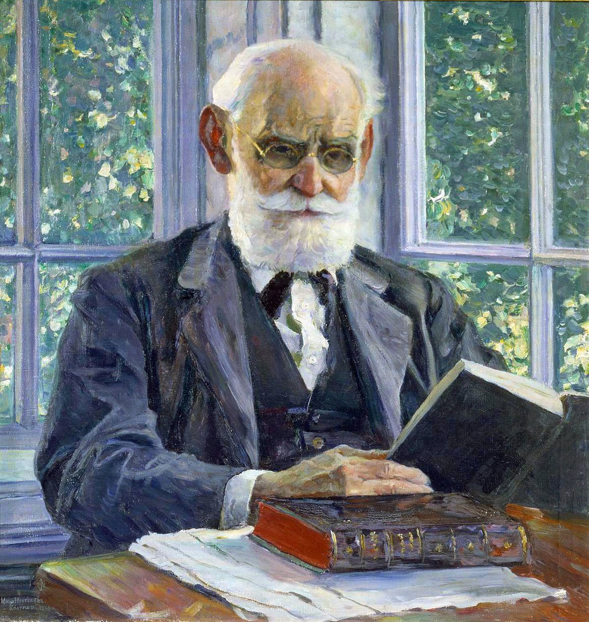 Portret fizjologa, psychologa i lekarza Iwana P. Pawłowa, 1849-1936, 1930. autorstwa Mikhail Vasilyevich Nesterov