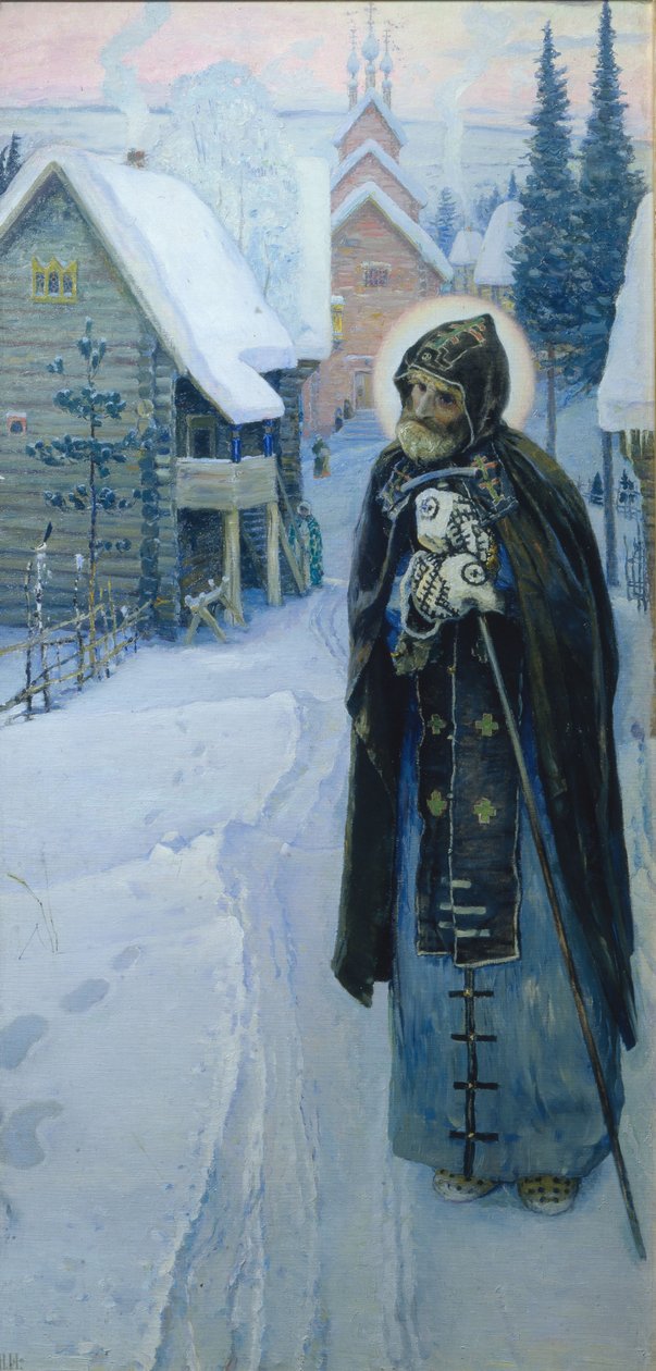 Święty Sergiusz pracuje Tryptyk, część prawa, 1896 autorstwa Mikhail Vasilievich Nesterov