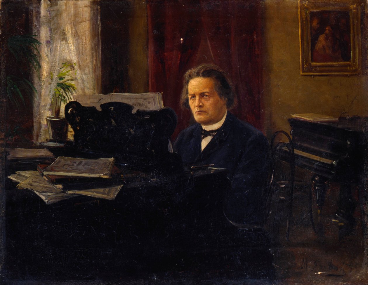 Portret kompozytora Antona Rubinsteina, koniec XIX wieku autorstwa Mikhail Yarovoy