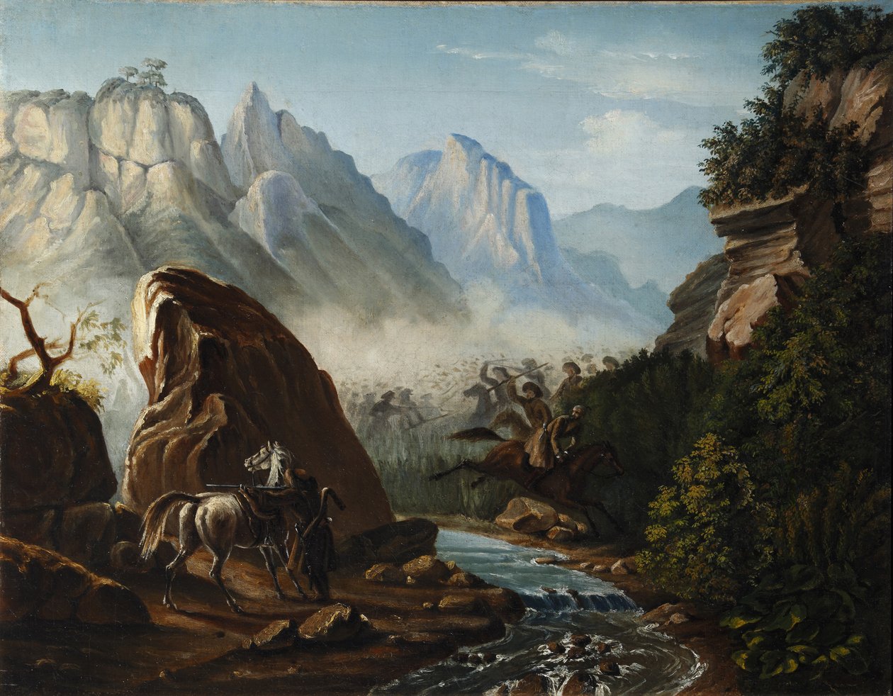 Pożar w górach Dagestanu, 1840-1841 autorstwa Mikhail Yuryevich Lermontov