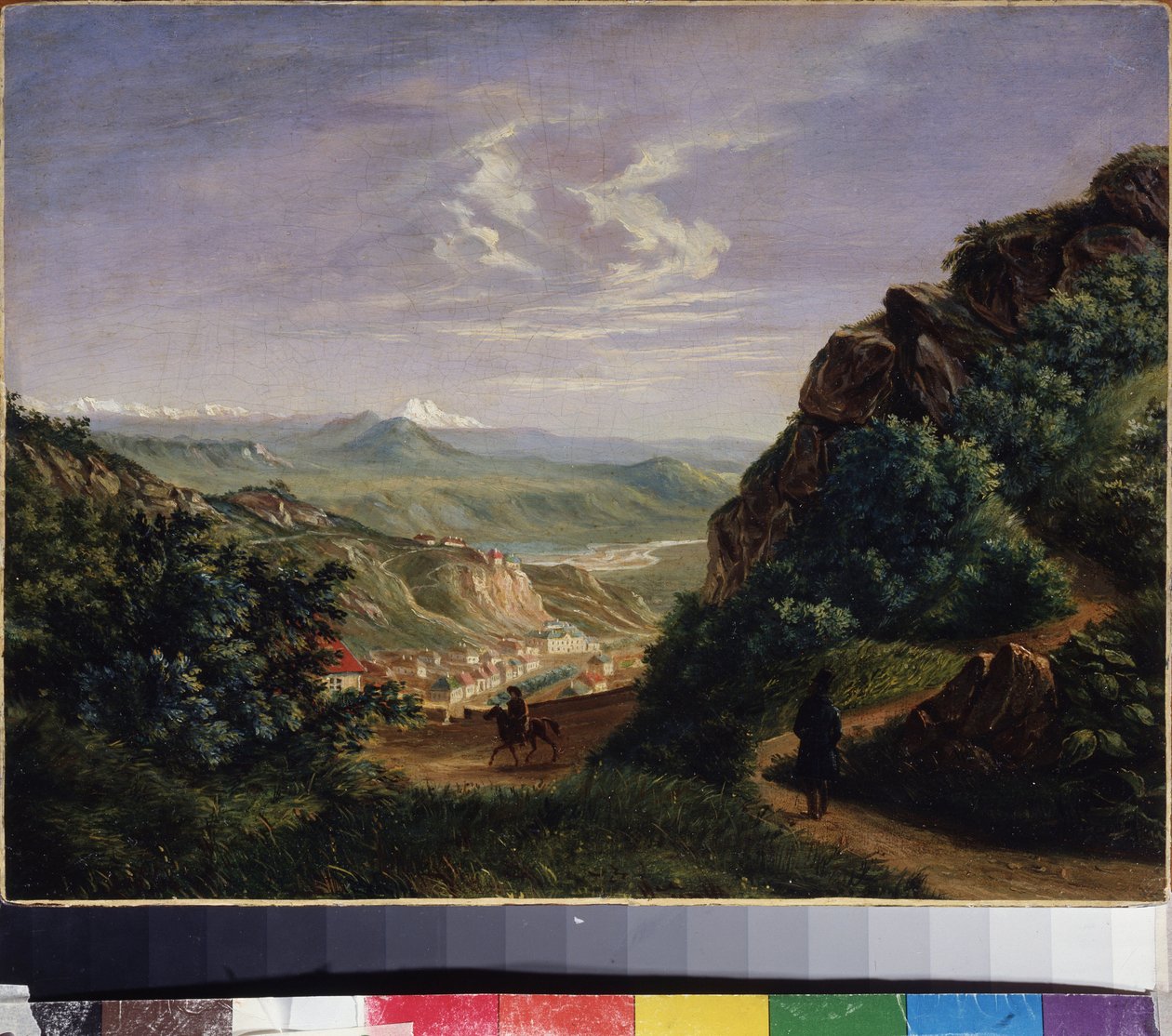 Widok Piatigorsk, Rosja (Widok Piatigorsk). Obraz Michaiła Juriewicza Lermontowa (1814-1841), olej na płótnie autorstwa Mikhail Yuryevich Lermontov