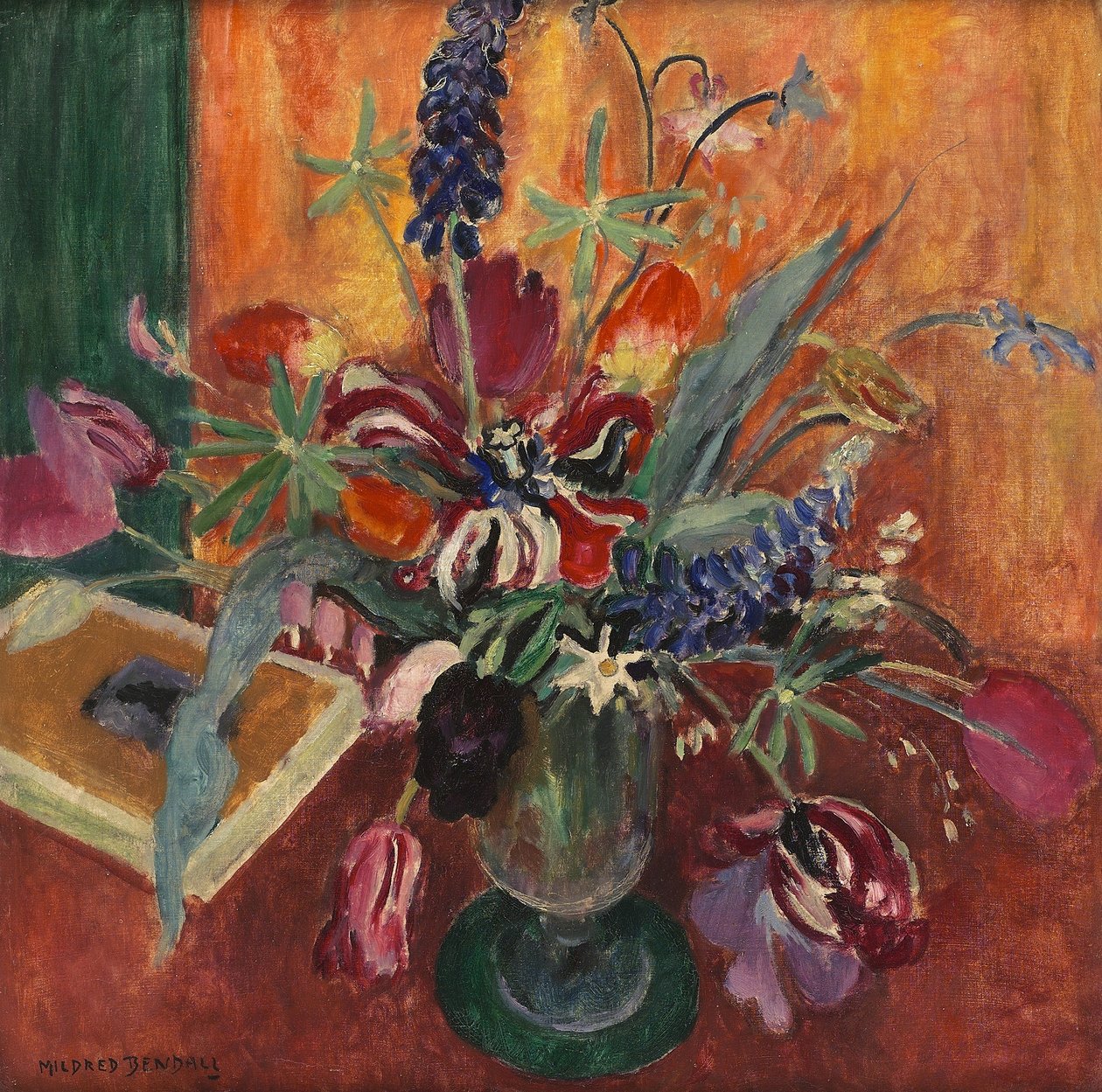 Łubin i tulipany, ok. 1925 autorstwa Mildred Bendall