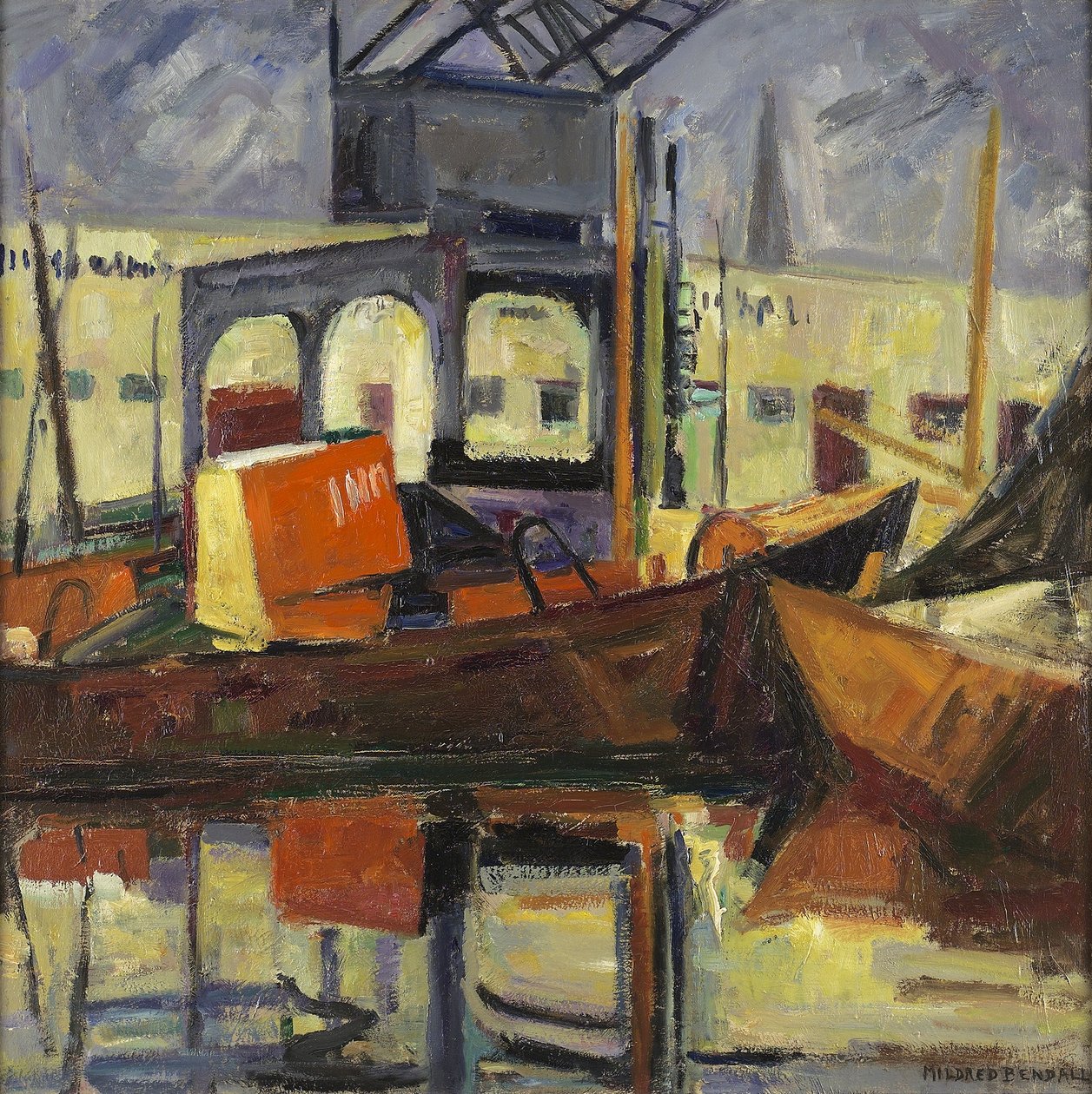 Port w Bordeaux, ok. 1945 r. autorstwa Mildred Bendall