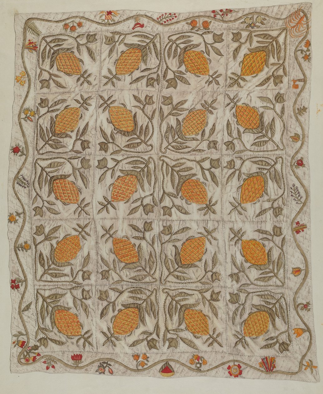 Kołdra ananasowa autorstwa Mildred E. Bent