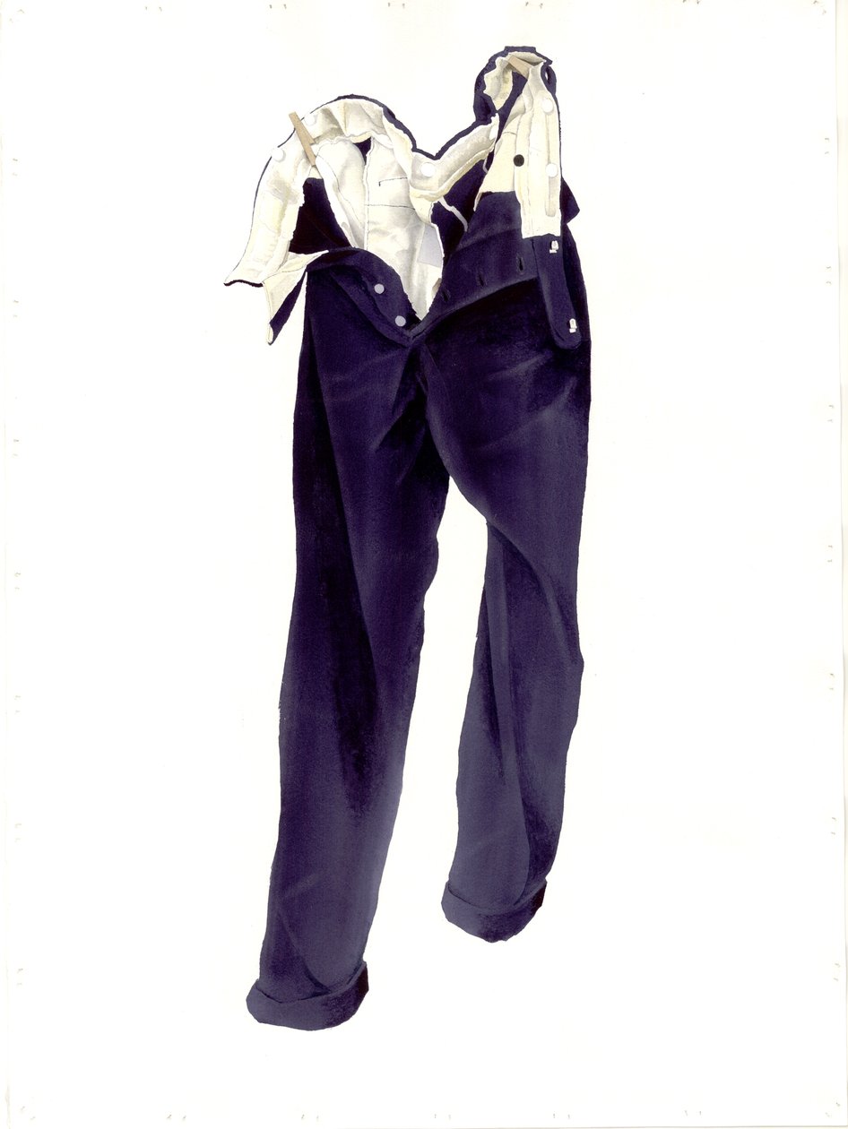 Niebieskie sztruksowe spodnie (Humphrey) 2004 (wc na papierze) autorstwa Miles Contemporary Artist Thistlethwaite