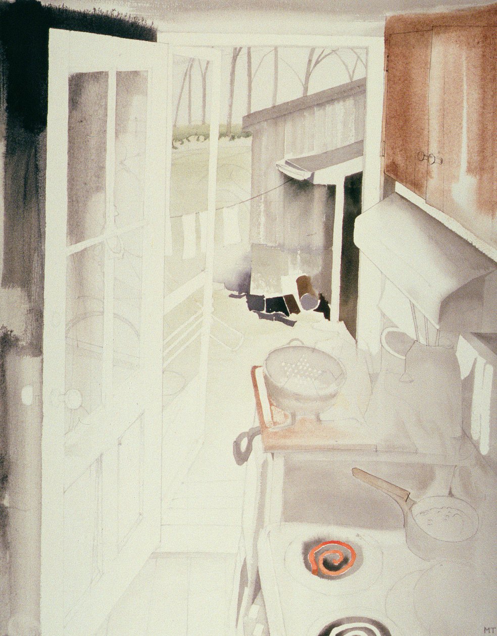 Kuchenka i Kuchnia, Connecticut (wc na papierze) autorstwa Miles Contemporary Artist Thistlethwaite
