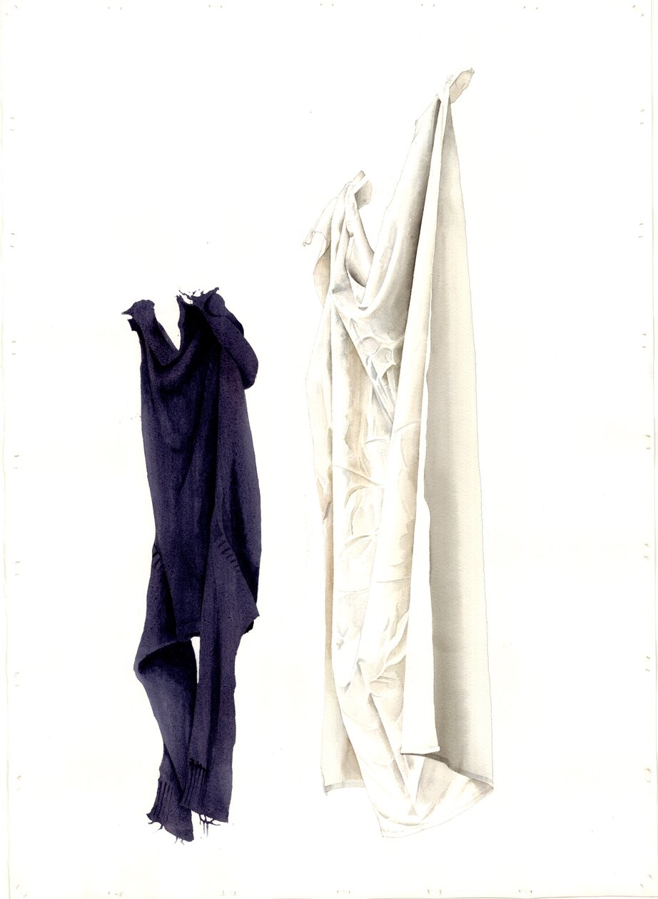 Prześcieradło na łóżeczko i Old Guernsey, 2004 (wc na papierze) autorstwa Miles Contemporary Artist Thistlethwaite