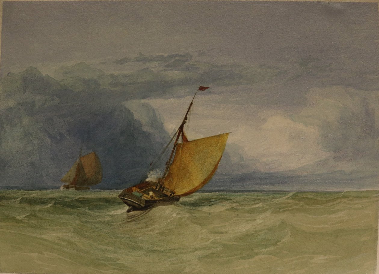 A Gale, data nieznana (akwarela i ołówek na papierze) autorstwa Miles Edmund Cotman