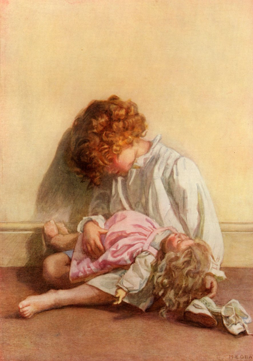 „Poucza swoją lalkę sztuki miłego odchodzenia na pożegnanie”, 1914. autorstwa Millicent Etheldreda Gray