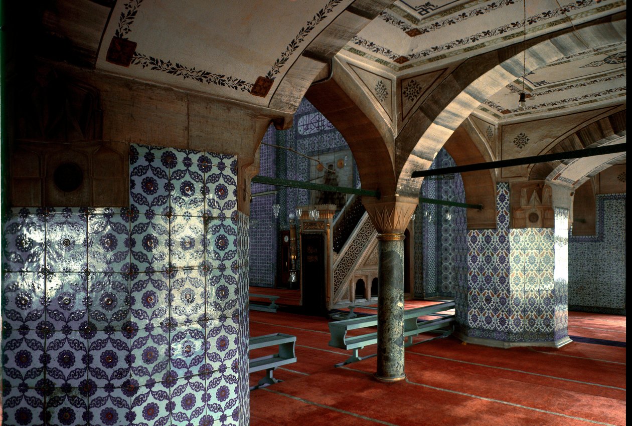 Widok wnętrza meczetu Rustema Paszy (1560-1564) autorstwa Mimar Sinan