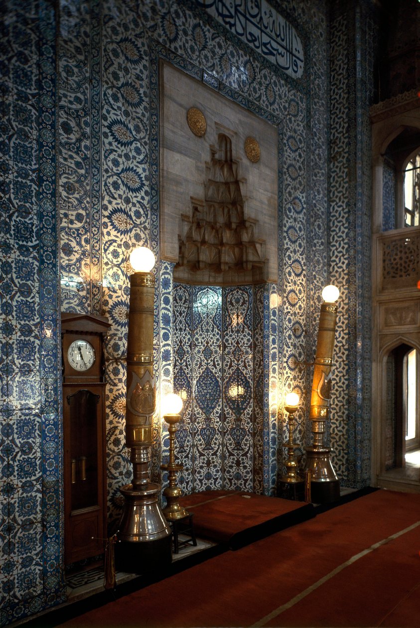 Widok wnętrza meczetu Rustema Paszy (1560-1564) autorstwa Mimar Sinan