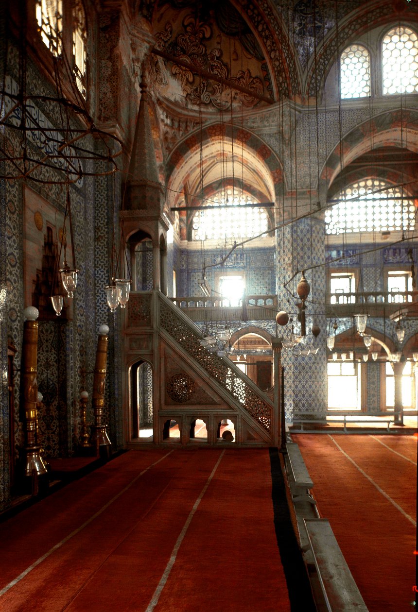 Widok wnętrza meczetu Rustema Paszy (1560-1564) autorstwa Mimar Sinan