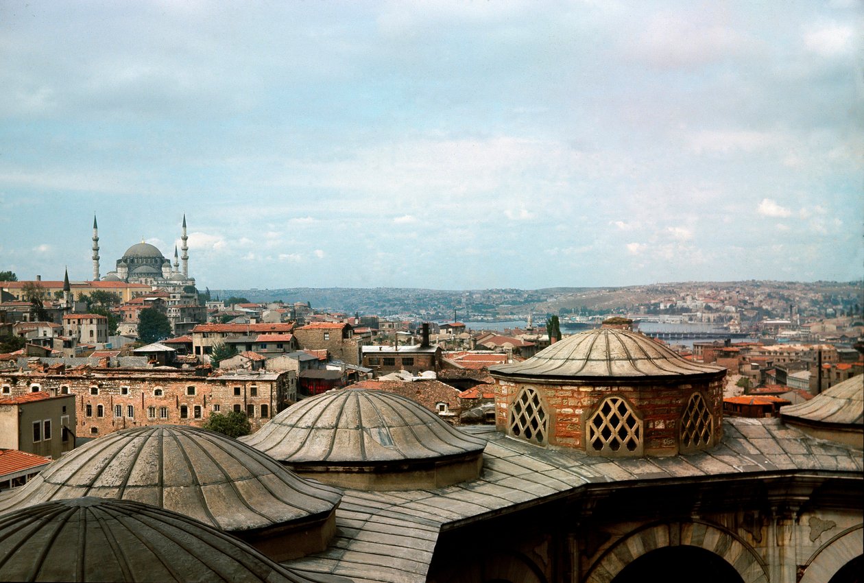 Architektura osmańska: widok na miasto z meczetem Sulejmana Wspaniałego (1550-1557) autorstwa Mimar Sinan