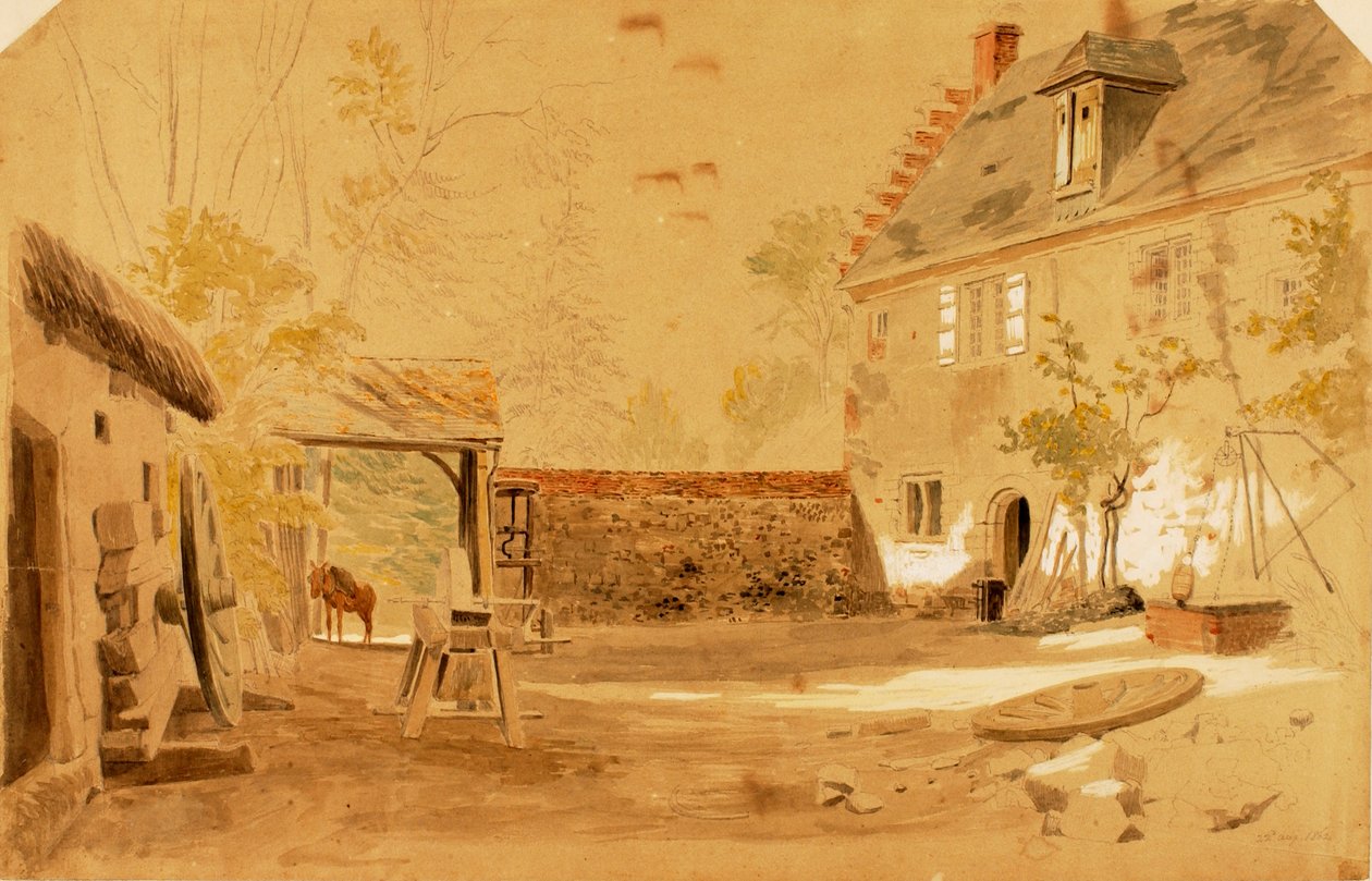 Starożytne opactwo św. Walerego, Francja, 1862. autorstwa Miner Kilbourne Kellogg