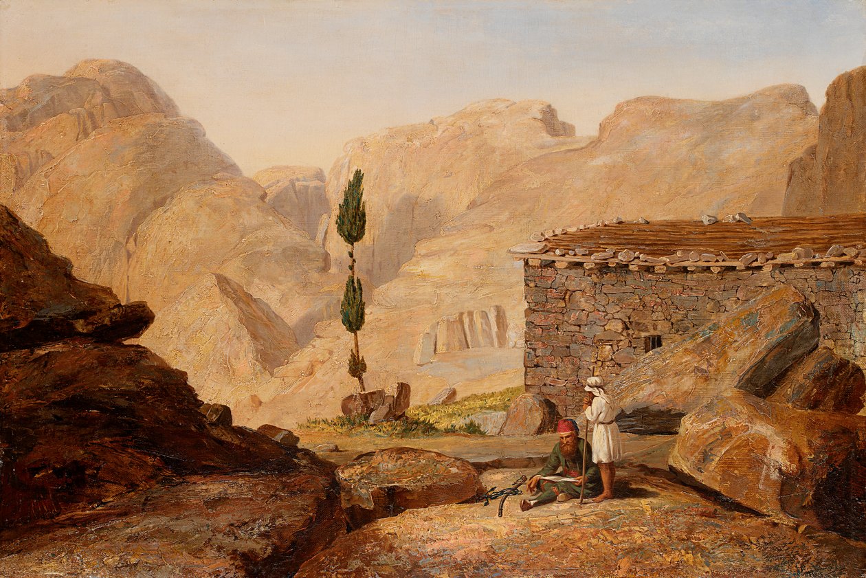 Szczyt góry Synaj z kaplicą Eliasza, po 1844 r. autorstwa Miner Kilbourne Kellogg