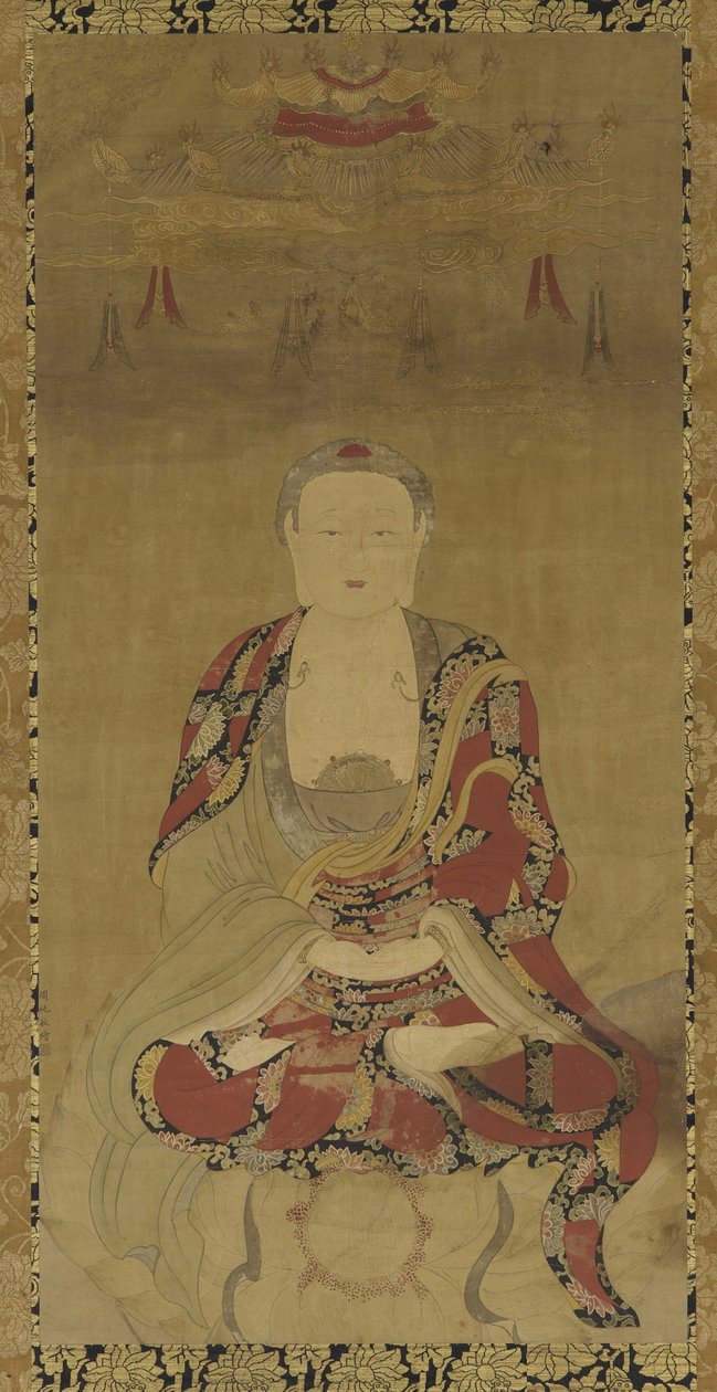 Budda Dhyani (tusz i kolor na papierze) autorstwa Ming Dynasty Chinese School