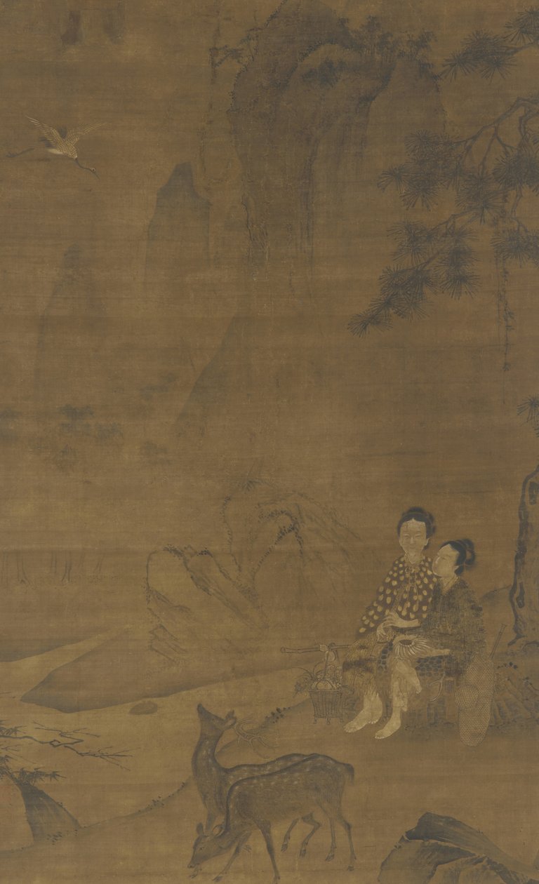 Nieśmiertelne samice zbierające zioła autorstwa Ming Dynasty Chinese School