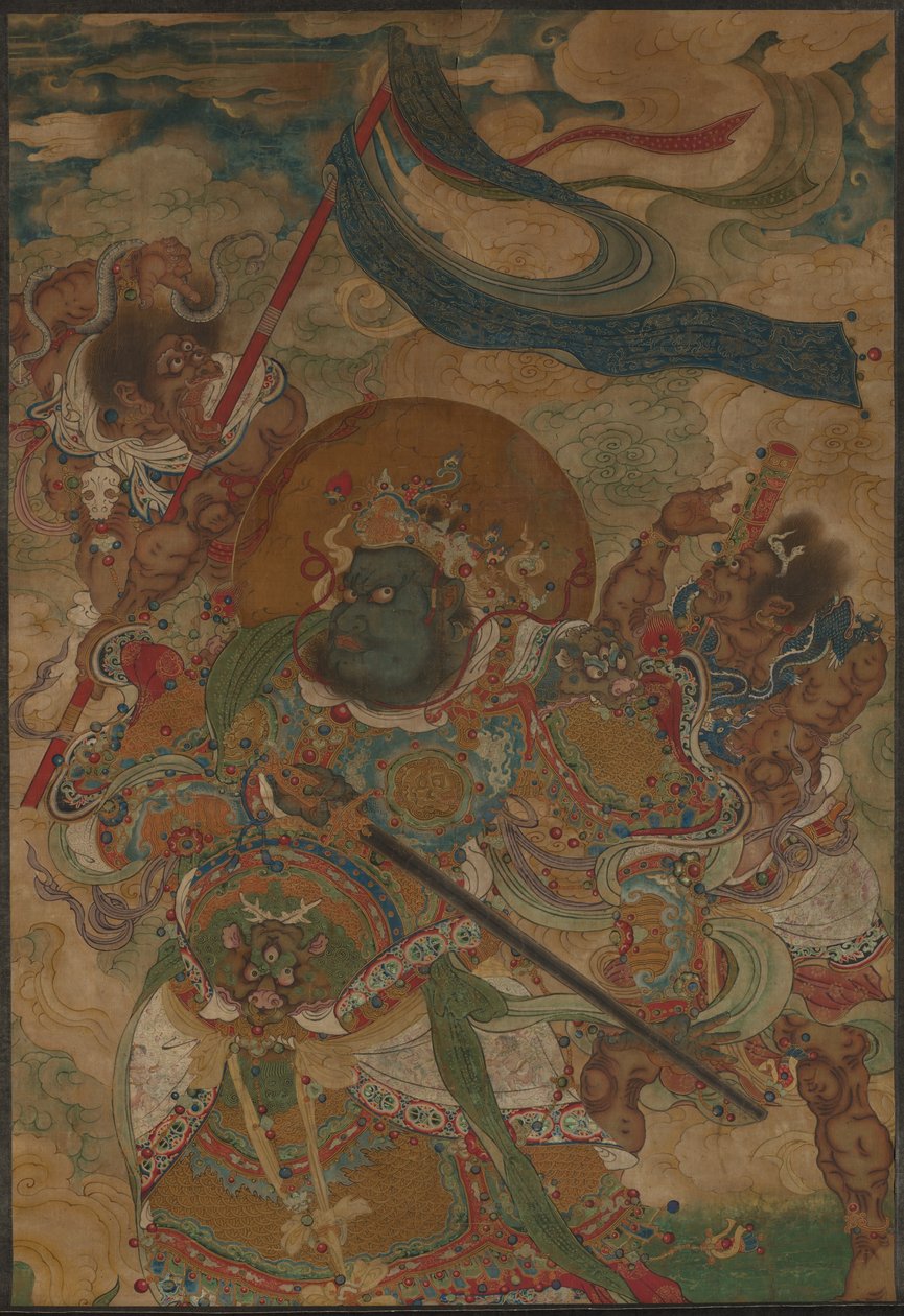 Niebiański król Virudhaka autorstwa Ming Dynasty Chinese School