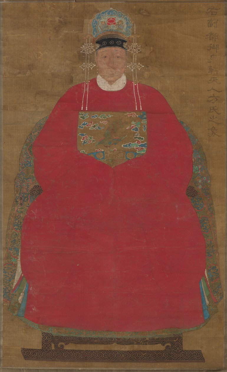 Madam Han Neefang (wiszący zwój, tusz i kolor na jedwabiu) autorstwa Ming Dynasty Chinese School