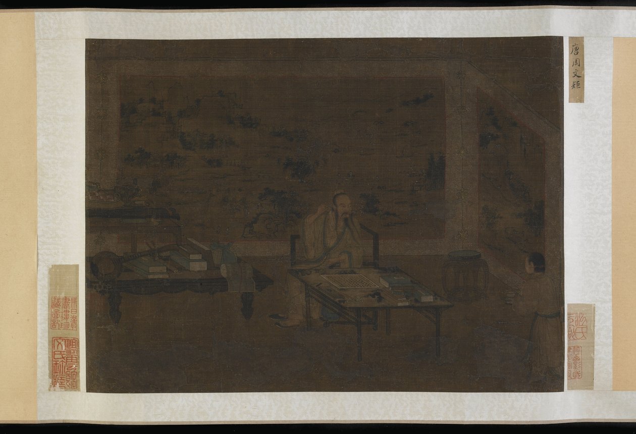 Mężczyzna czyści ucho autorstwa Ming Dynasty Chinese School