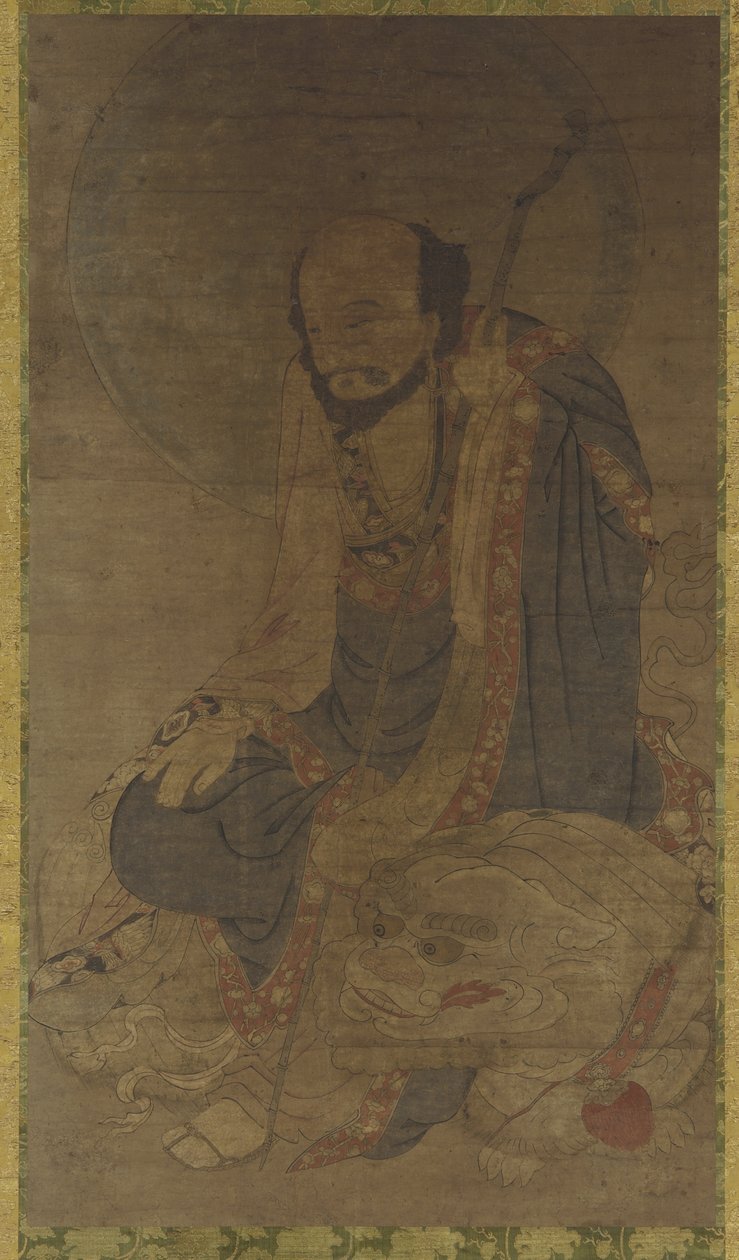 Mandziuśri i jego lew autorstwa Ming Dynasty Chinese School
