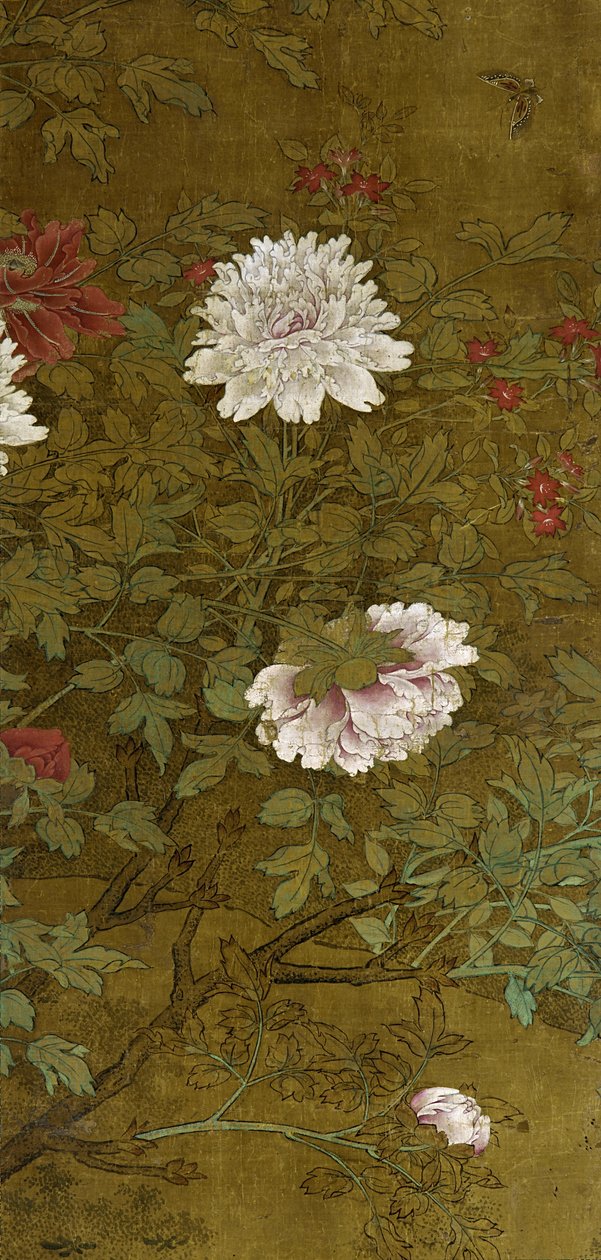 Piwonie i motyl autorstwa Ming Dynasty Chinese School