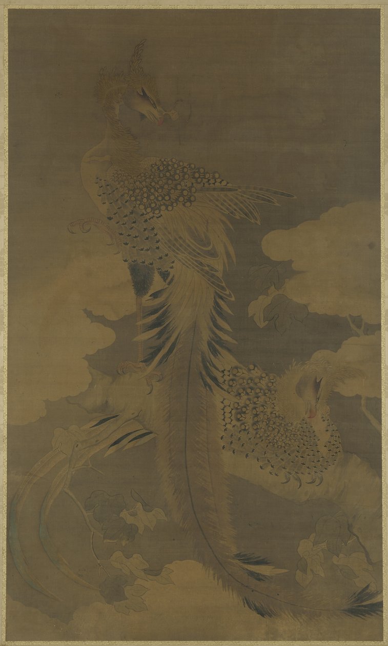 Feniksy na drzewie Paulownia, ok. 1500 autorstwa Ming Dynasty Chinese School