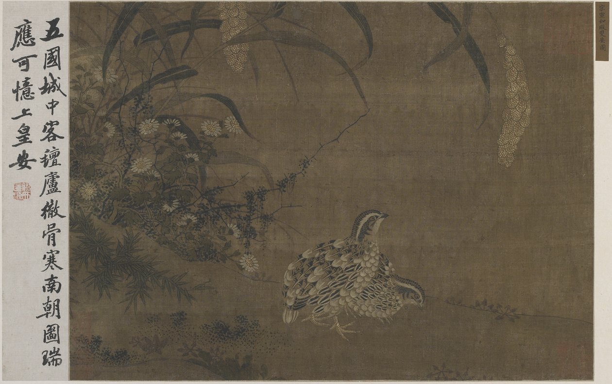 Przepiórka i proso autorstwa Ming Dynasty Chinese School