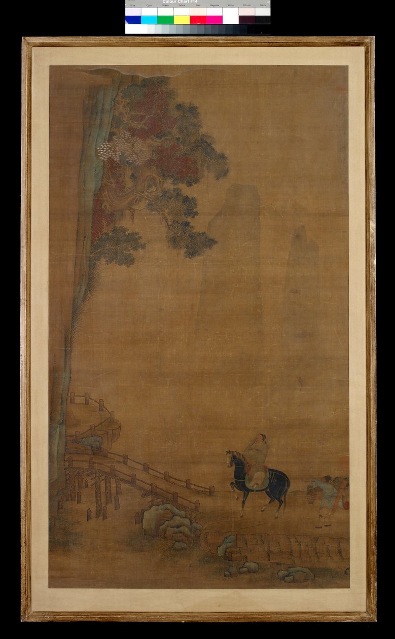 Jeździec na moście (tusz i kolor na jedwabiu) autorstwa Ming Dynasty Chinese School