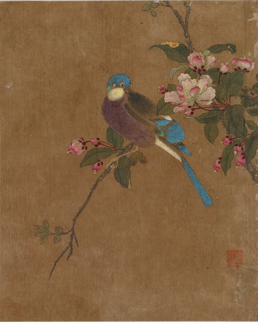 Dziesięć zdjęć ptaków i kwiatów (kolor na jedwabiu) autorstwa Ming Dynasty Chinese School