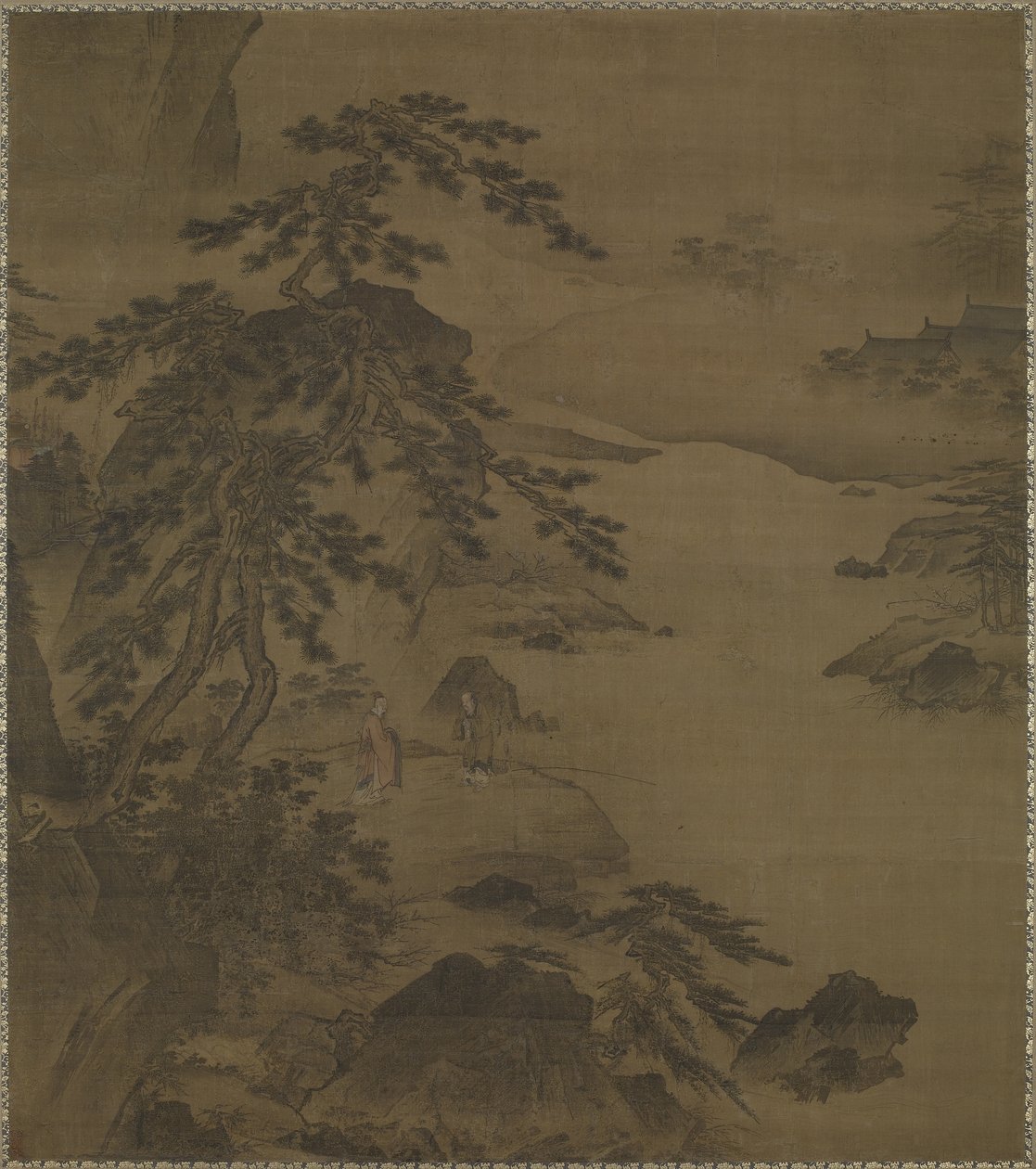 Zwiedzanie Mędrca nad rzeką Wei, połowa XV wieku autorstwa Ming Dynasty Chinese School