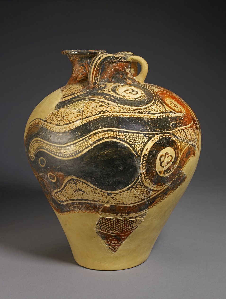 Słój z ceramiki z motywem ośmiornicy, Knossos, Kreta, okres II późnego minojskiego, ok. 1450-1400 p.n.e. (ceramika malowana) autorstwa Minoan
