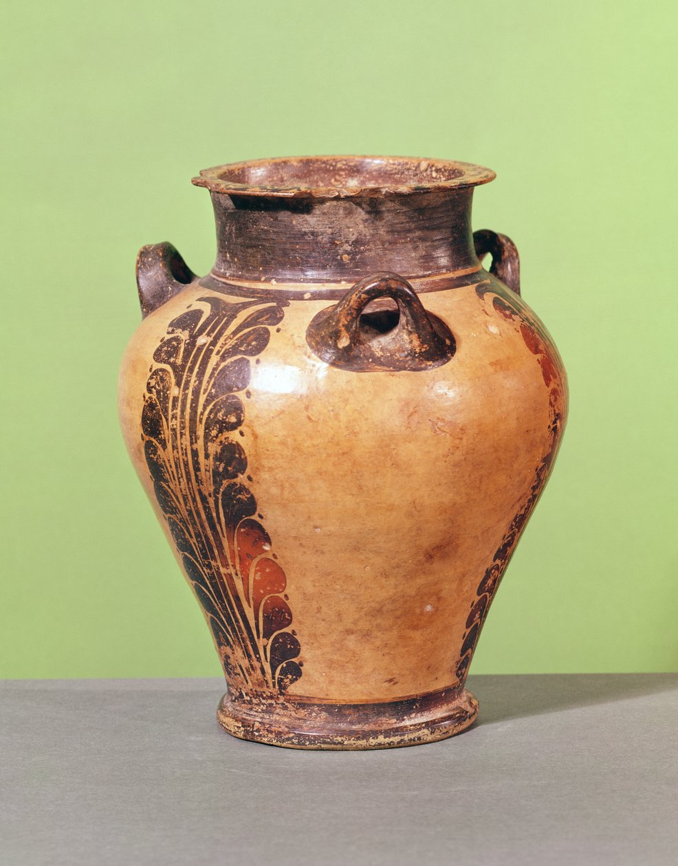 Mały pithos ze stylizowanym wzorem liści, 1500-1400 pne (ceramika) autorstwa Minoan
