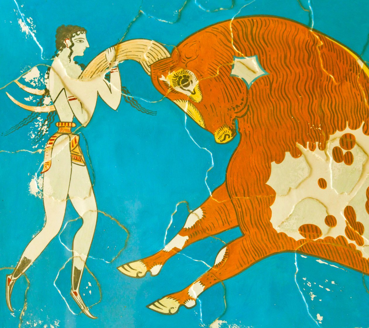 Fresk Toreador, Knossos, Kreta 1550-1450 pne autorstwa Minoan