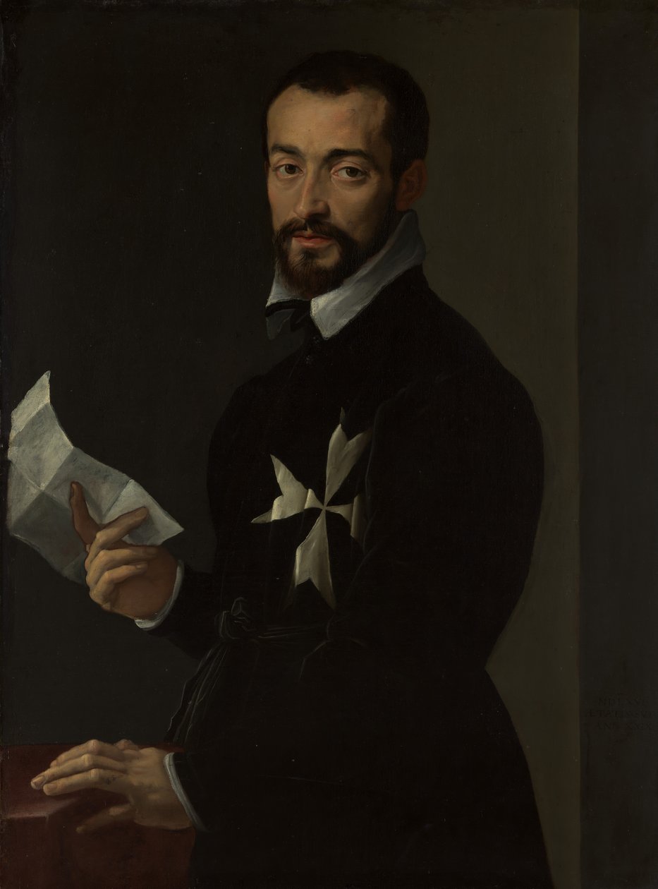 Portret kawalera maltańskiego, prawdopodobnie fra Jacopo Salviati, 1566. autorstwa Mirabello Cavalori