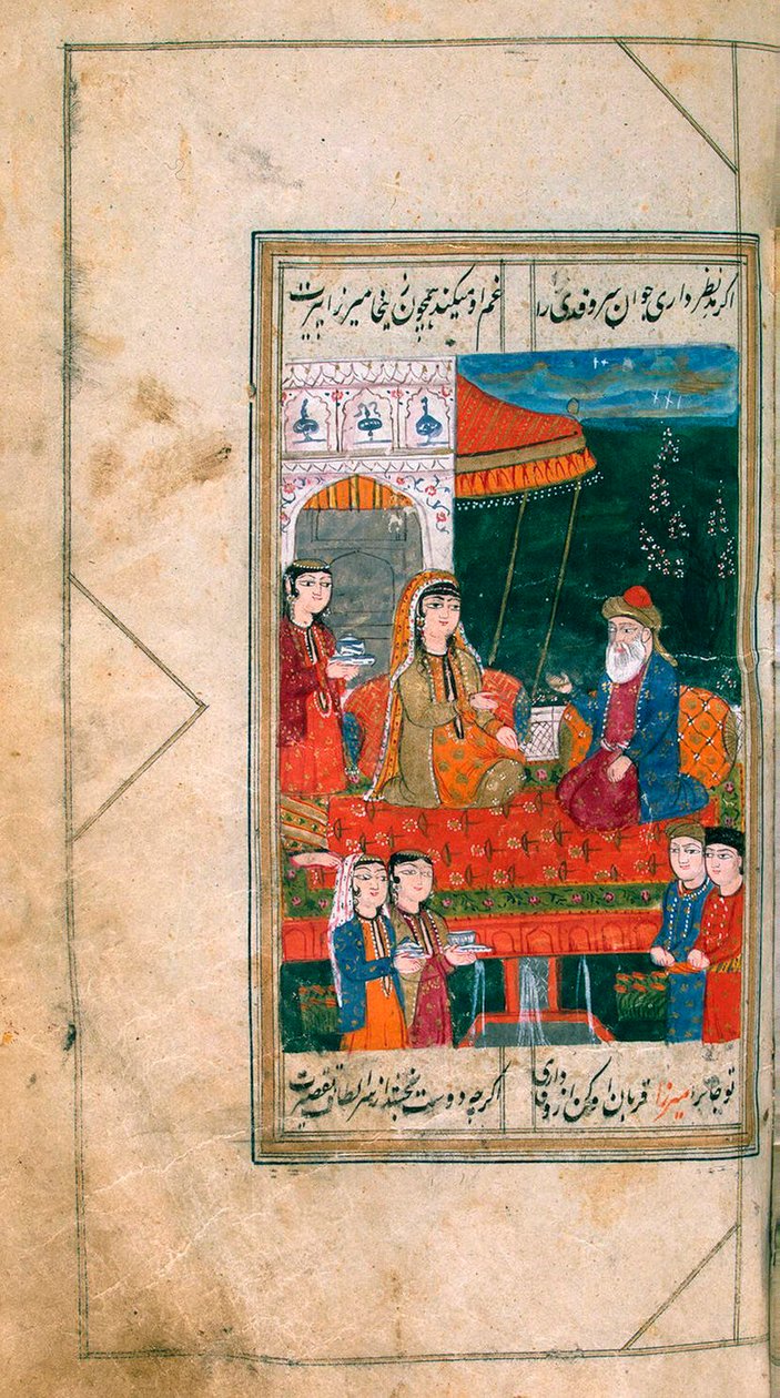 Miniatura z rękopisu Dywan, 1813 r. autorstwa Mirza Khan Kabuli.