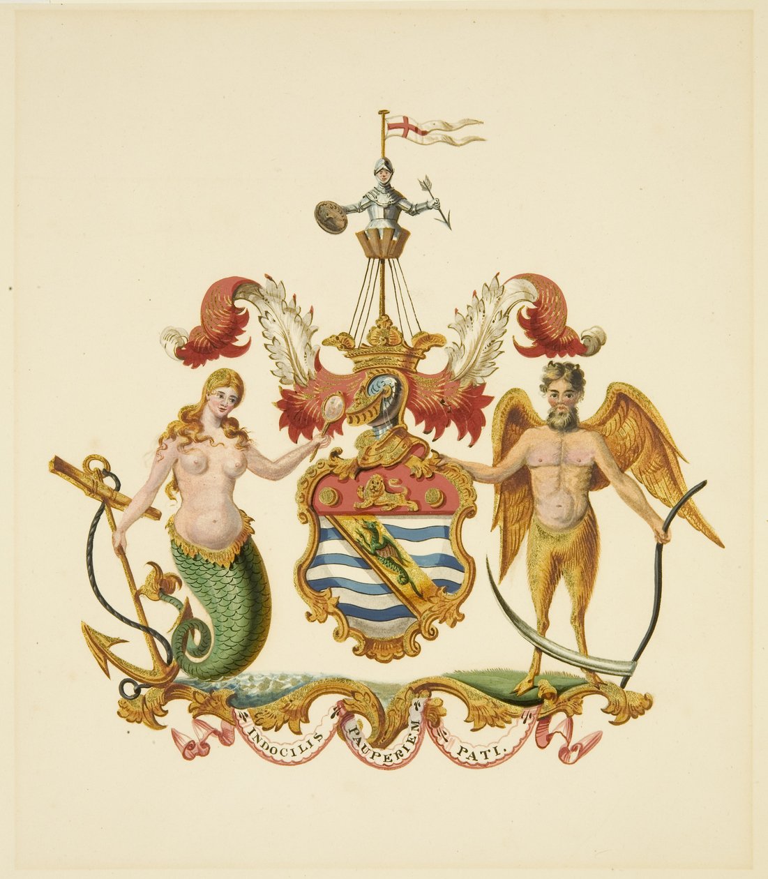 Ramiona Towarzystwa Kupców Przedsiębiorców, ok. 1830 (ołówek i akwarela na papierze) autorstwa Miss (attr.to) Braikenridge