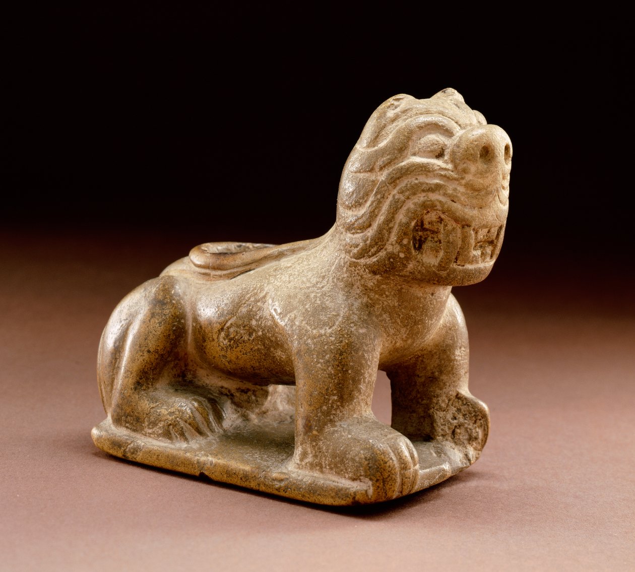 Fajka z wizerunkiem kota, 1200-1500 autorstwa Mississippian culture