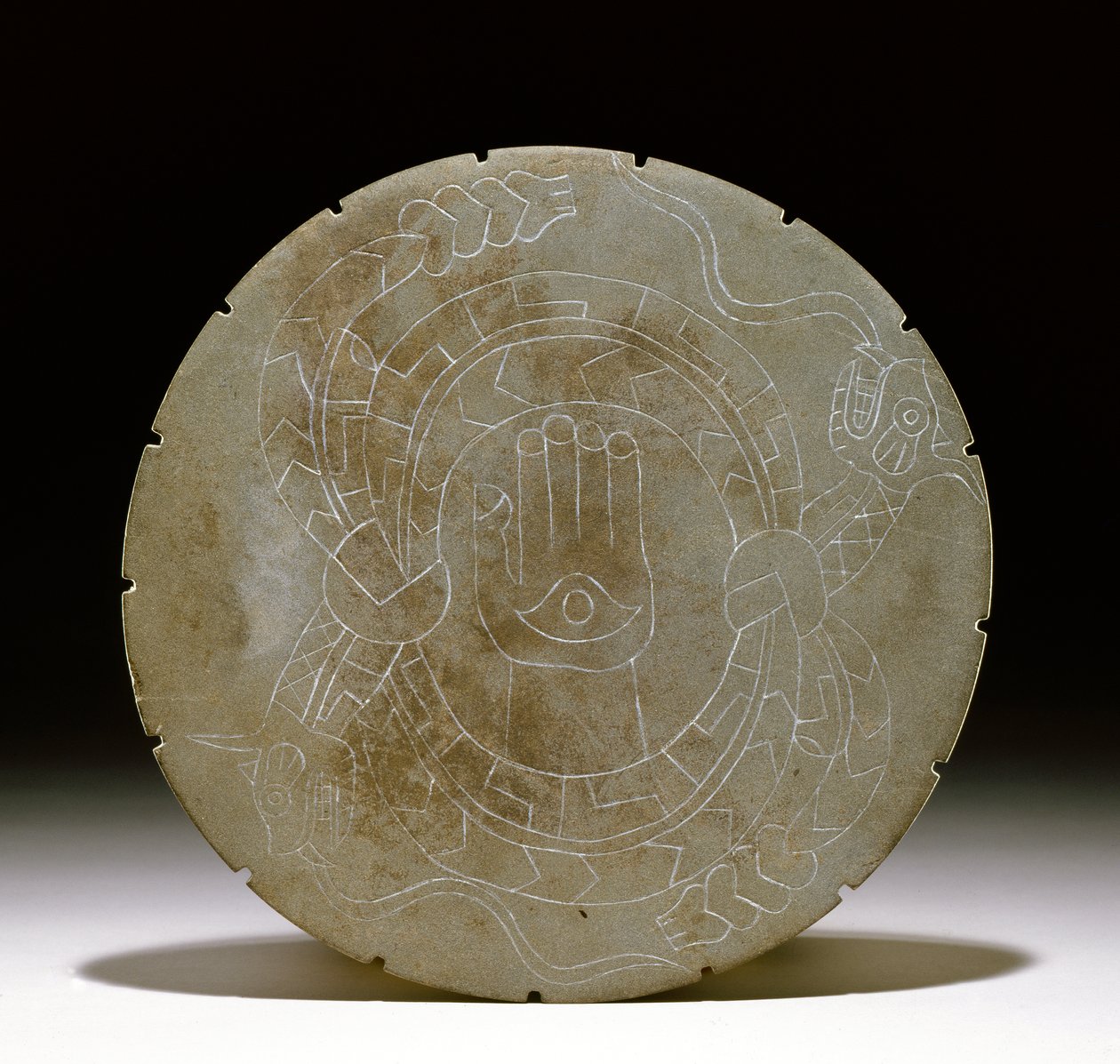 Kamień na palety, Moundville, 1200-1500 (zob. też 422910) autorstwa Mississippian culture