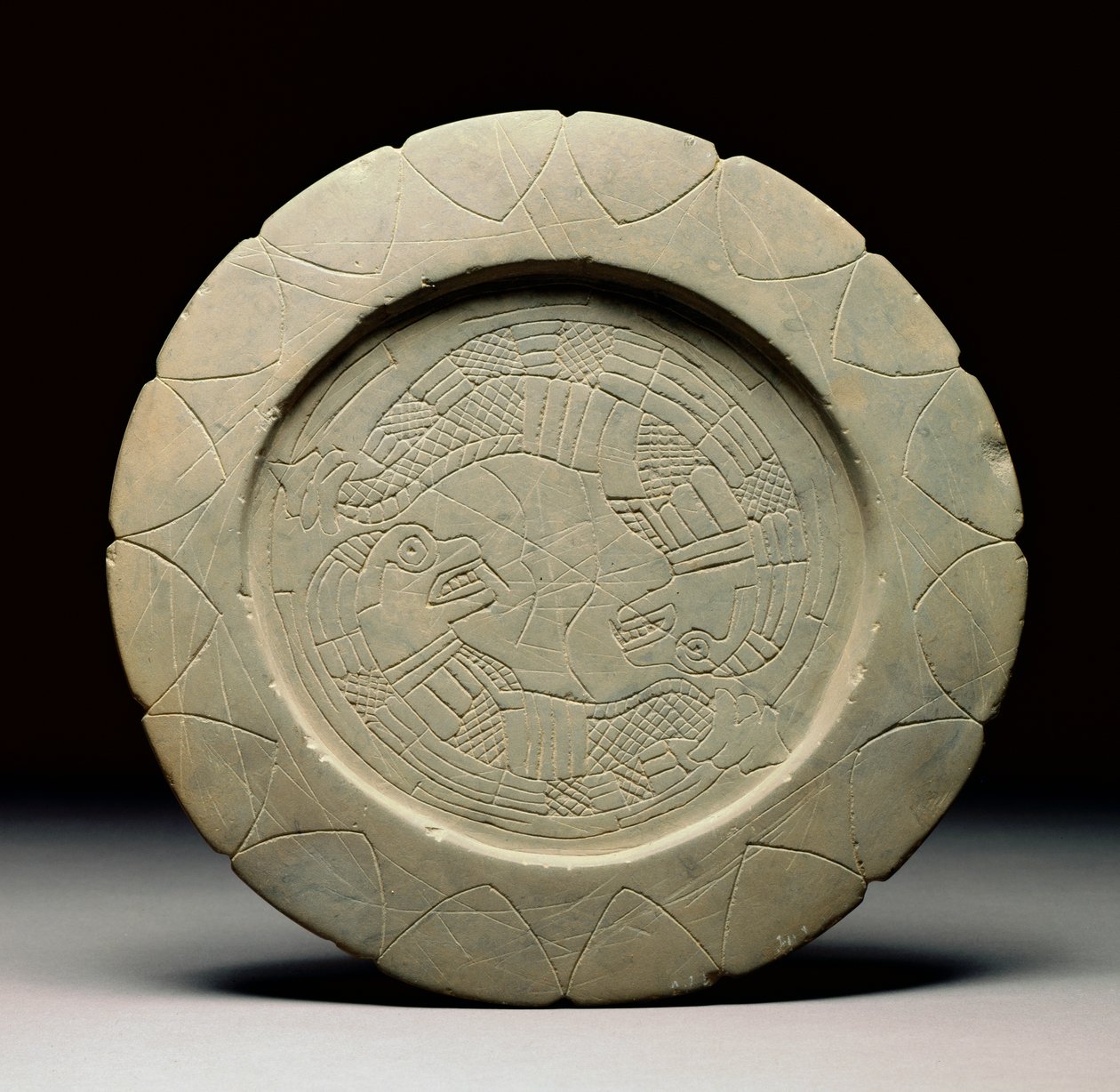 Kamień na palety, Moundville, 1200-1500 (zob. też 422911) autorstwa Mississippian culture