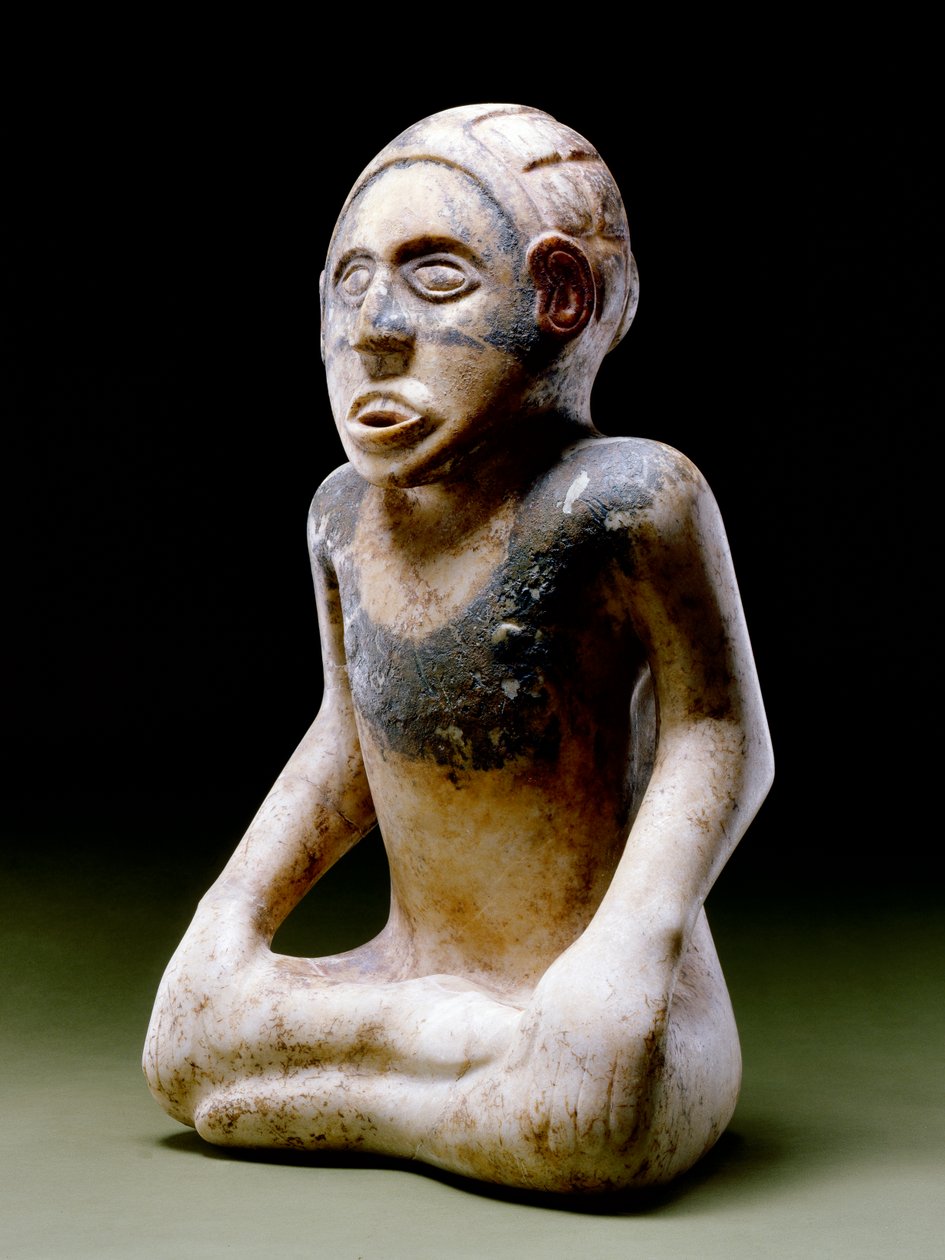 Siedzący mężczyzna, 1200-1450 (marmur) (patrz również 422893) autorstwa Mississippian culture