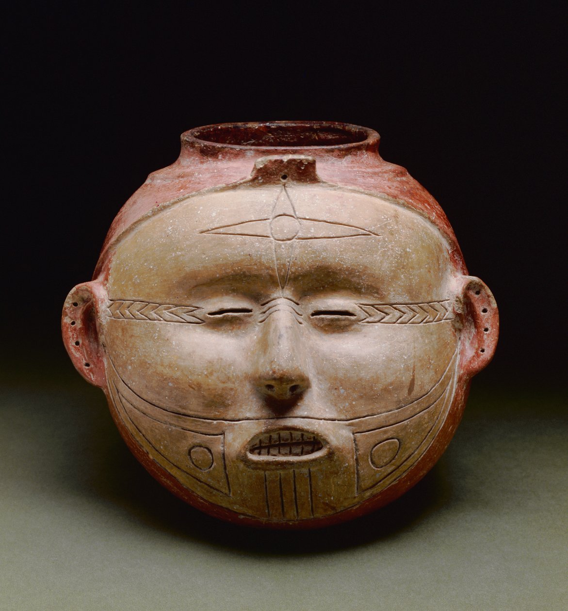 Naczynie z wizerunkiem człowieka, późny okres Missisipi, 1300-1500 (ceramika) autorstwa Mississippian culture