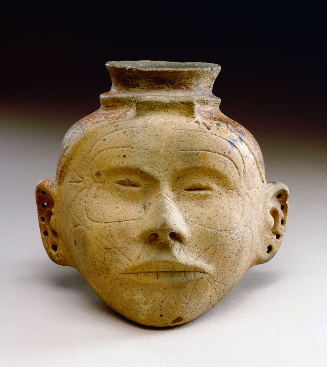 Wizerunek ludzkiej głowy, 1300-1500 (ceramiczny) autorstwa Mississippian culture