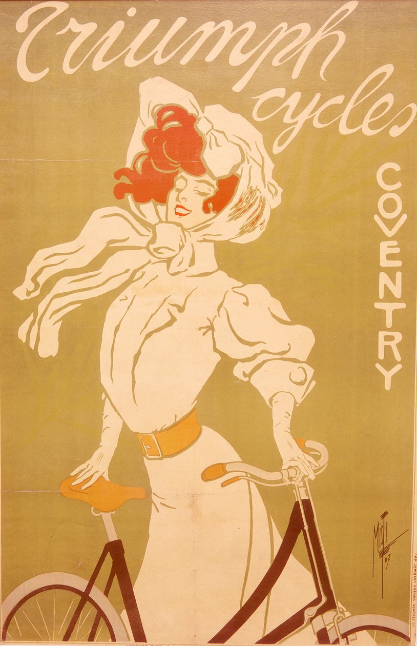 Plakat reklamujący rowery Triumph, 1907 autorstwa Misti