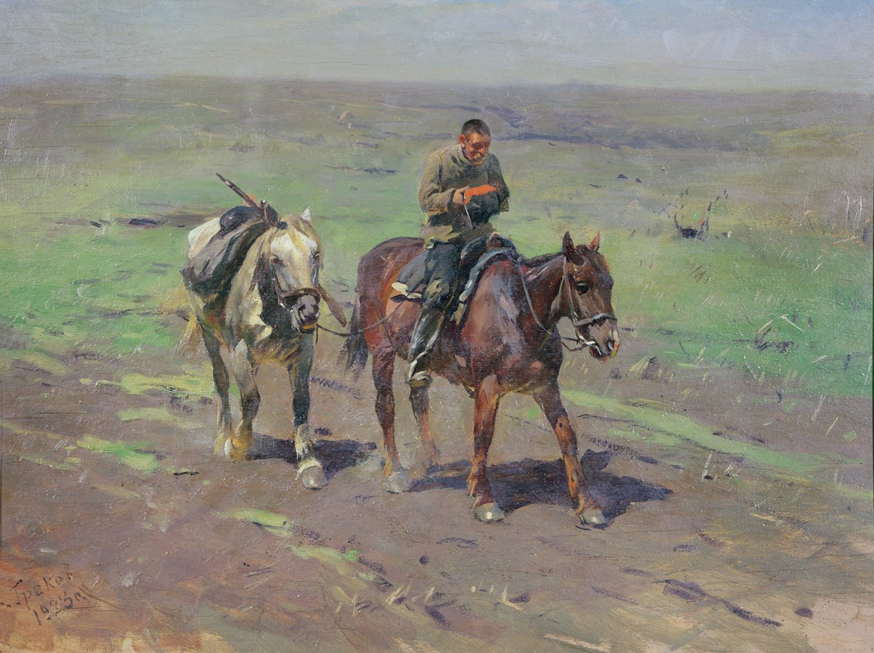 Do oddziału Budennego, 1923 autorstwa Mitrofan Borisovic Grekov