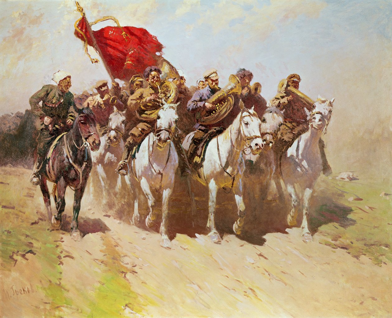Orkiestra Dęta 1. Armii Konnej, 1934 autorstwa Mitrofan Borisovic Grekov