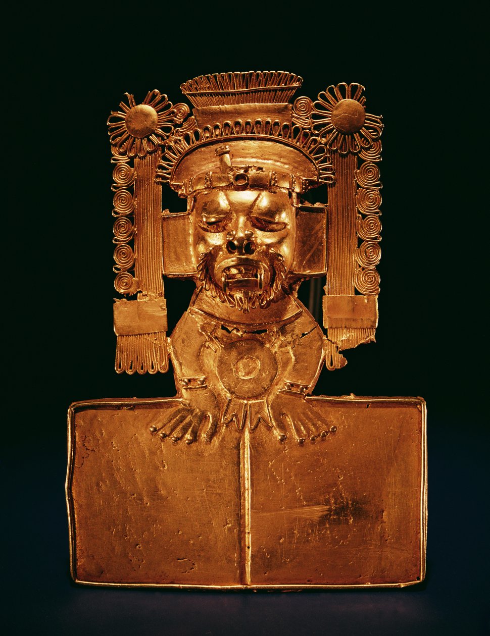 Pektorał boga Xipe Toteca (złoto) autorstwa Mixtec