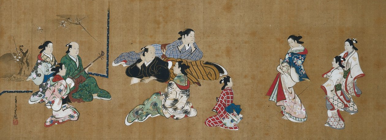 Scena rozrywkowa autorstwa Miyagawa Chōshun